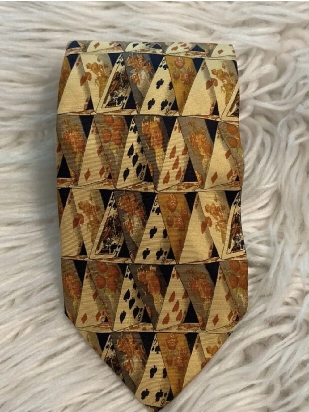 $300 Yves Saint Laurent Cards Deck 100% Italian Silk Tie